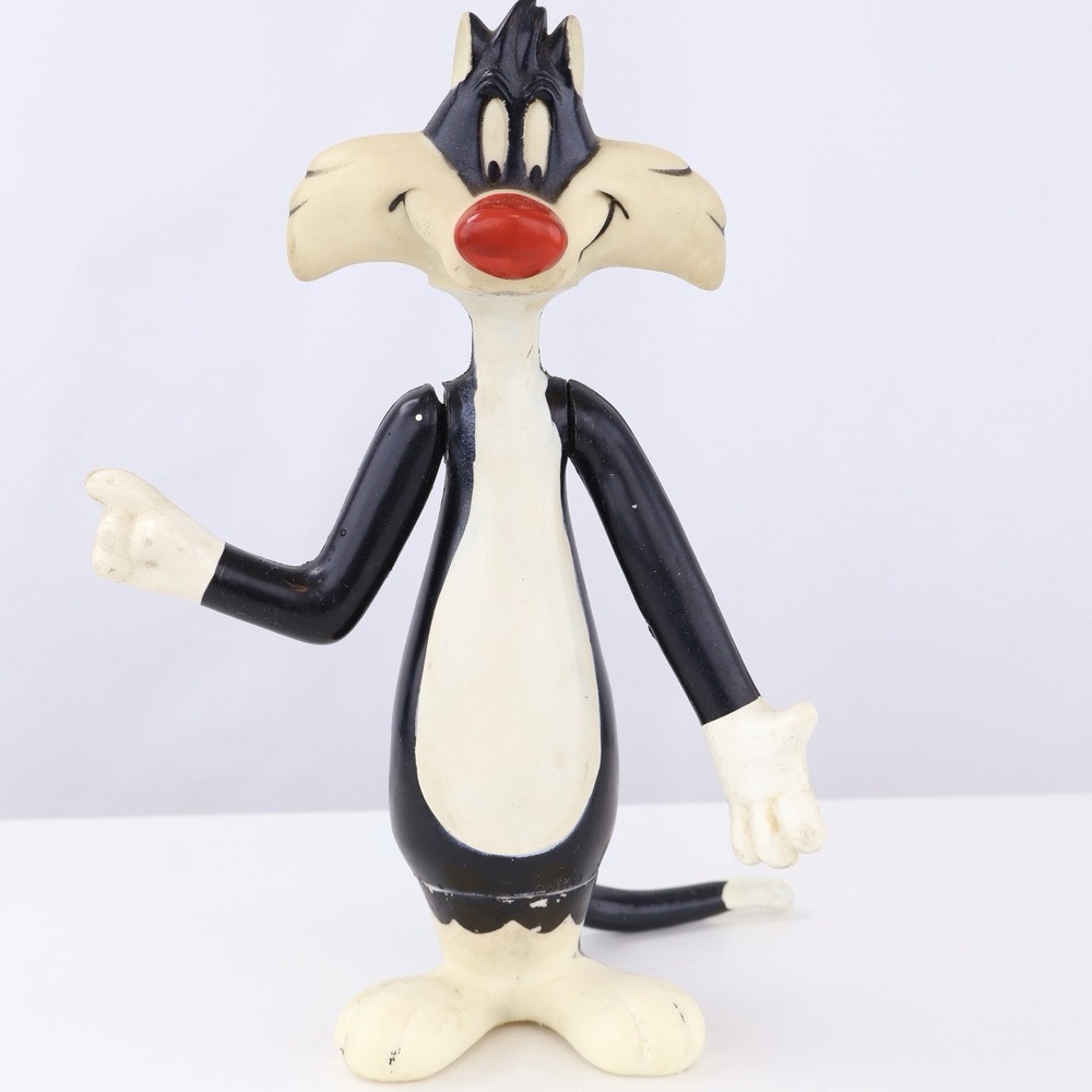 Vintage 1969 Warner Bros Sylvester Cat 8" Vinyl Figure Seven Arts Inc
